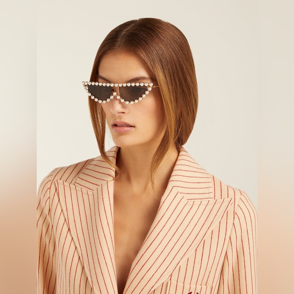 GUCCI HOLLYWOOD FOREVER GG0364S 004 GOLD WITH PEARL - Picture 6 of 17